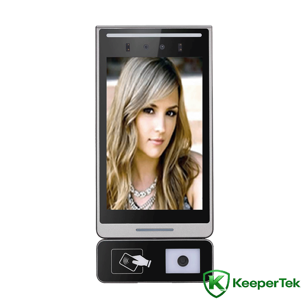 Kartu kode QR pengenalan wajah 8 inci menggesek mesin all-in-one KT-FR015